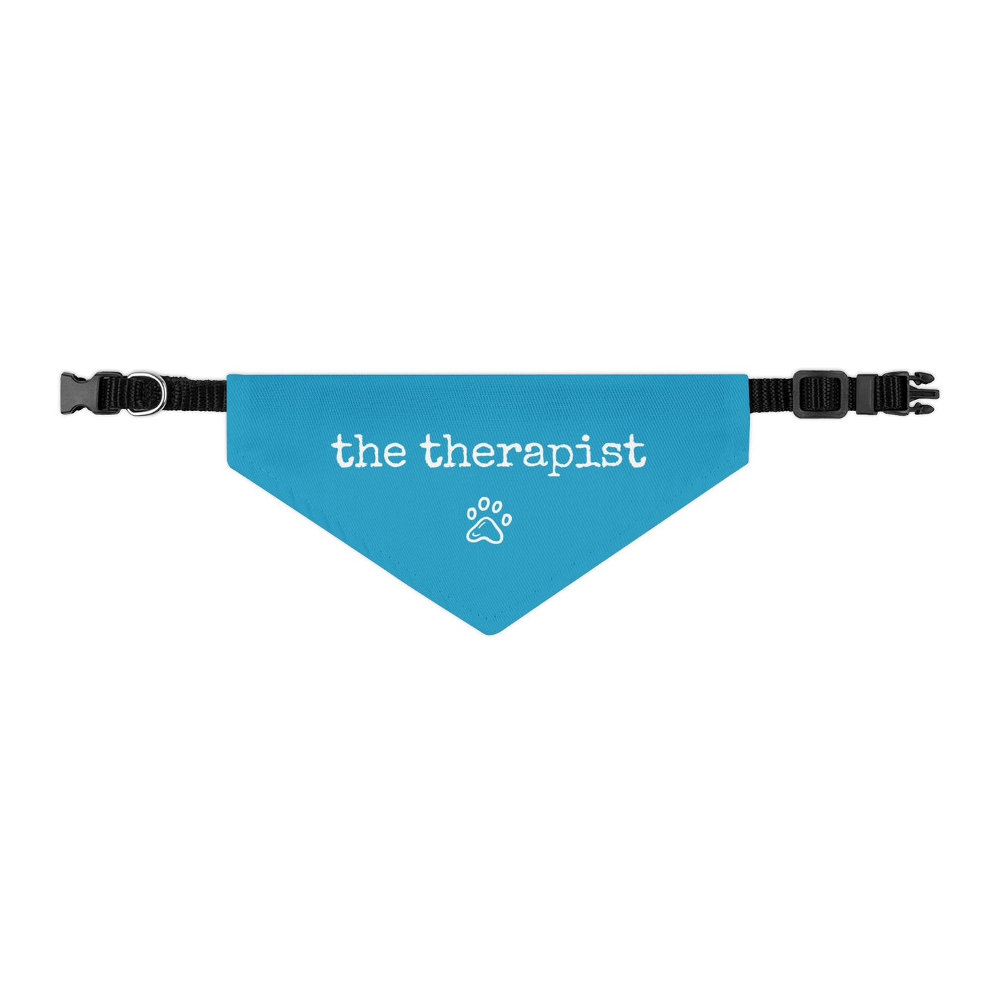 "The Therapist" Pet Bandana Collar in Turquoise