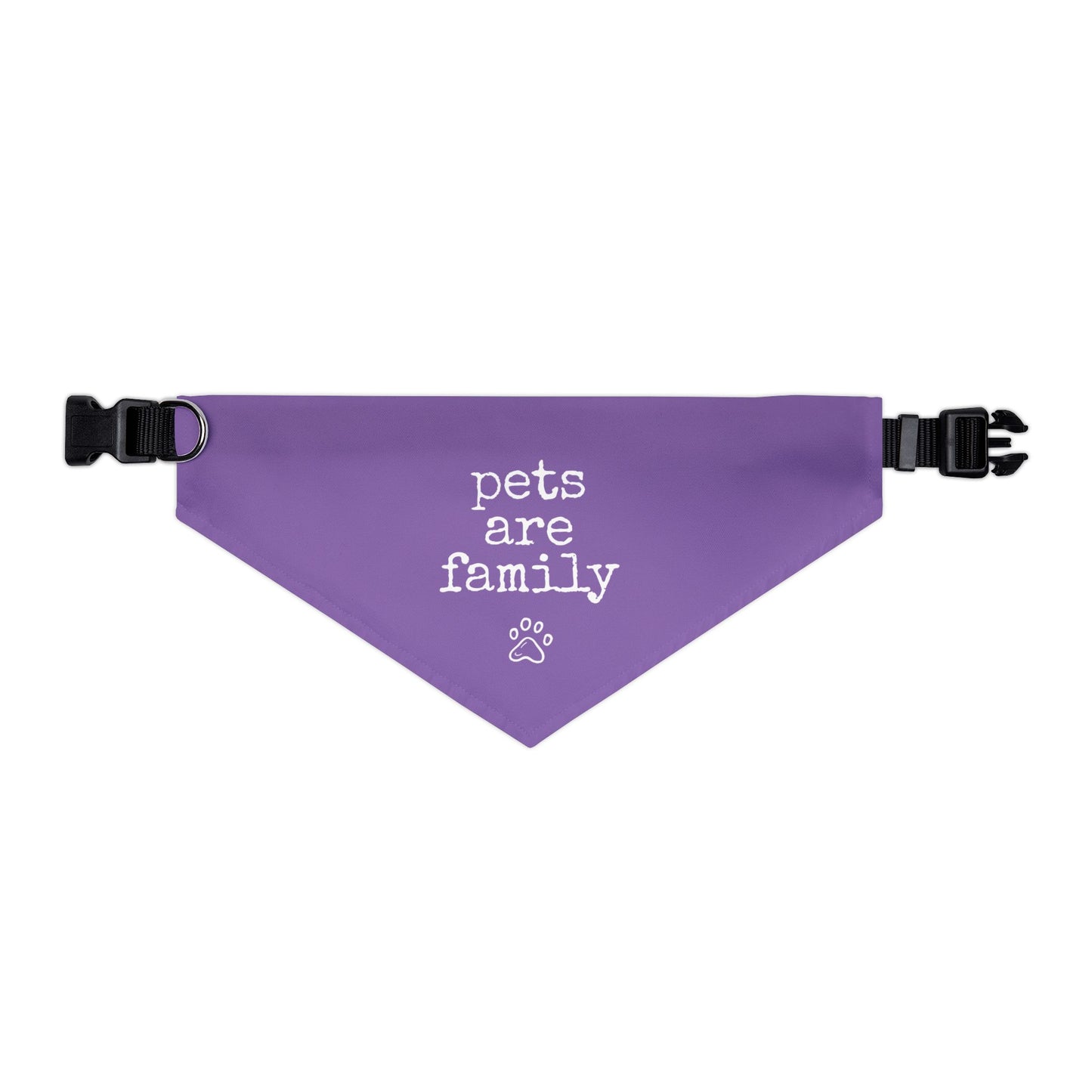 "Pets Are Family" Purple Pet Bandana Collar