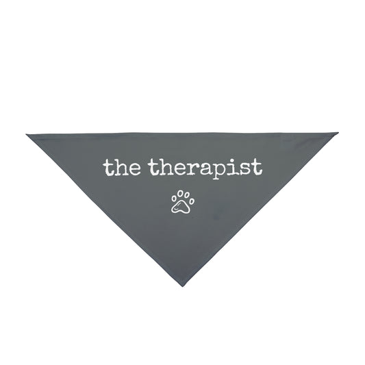 "The Therapist" Pet Bandana in Charcoal Grey