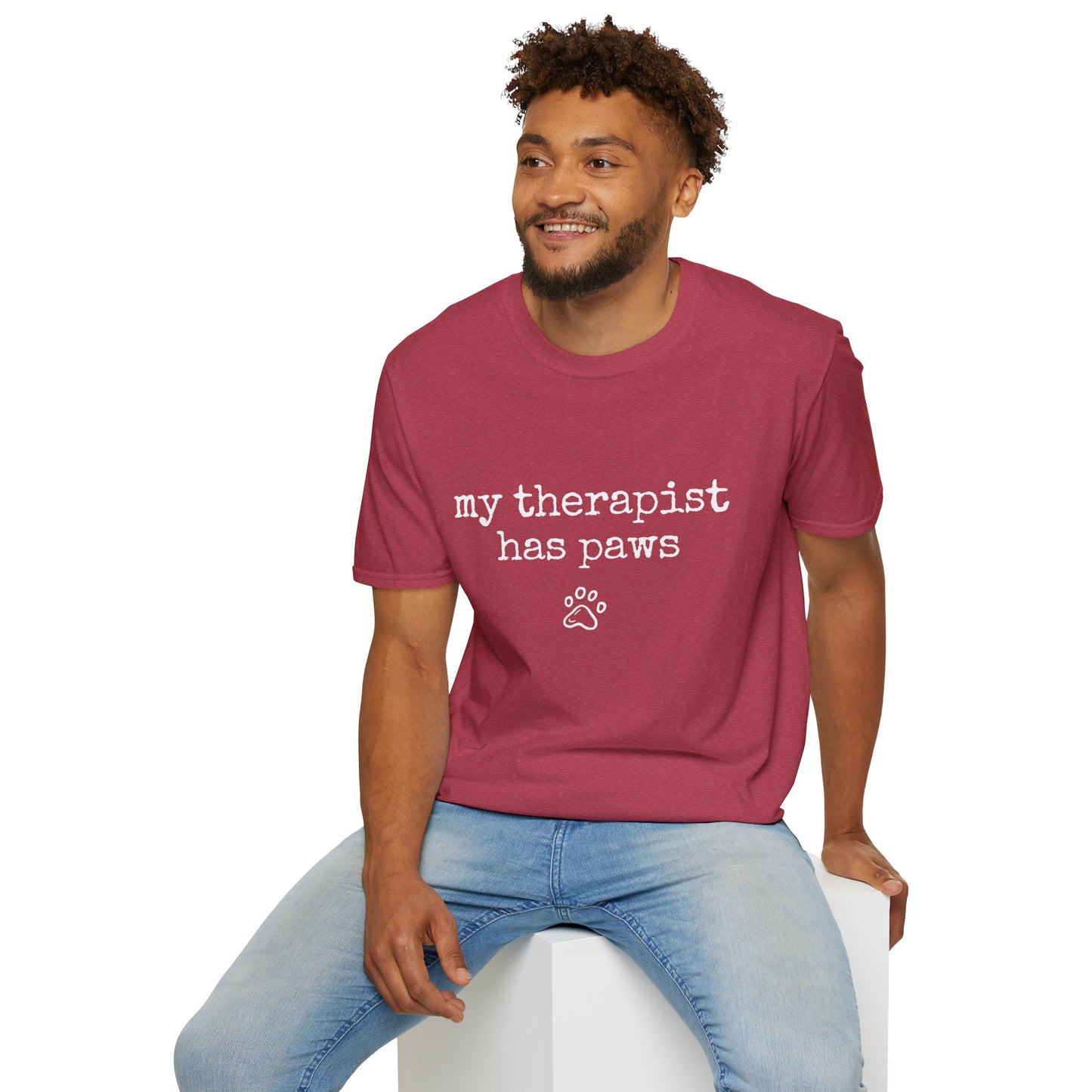 "My Therapist Has Paws" Unisex Softstyle T-Shirt