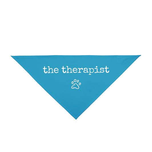 "The Therapist" Pet Bandana in Turquoise