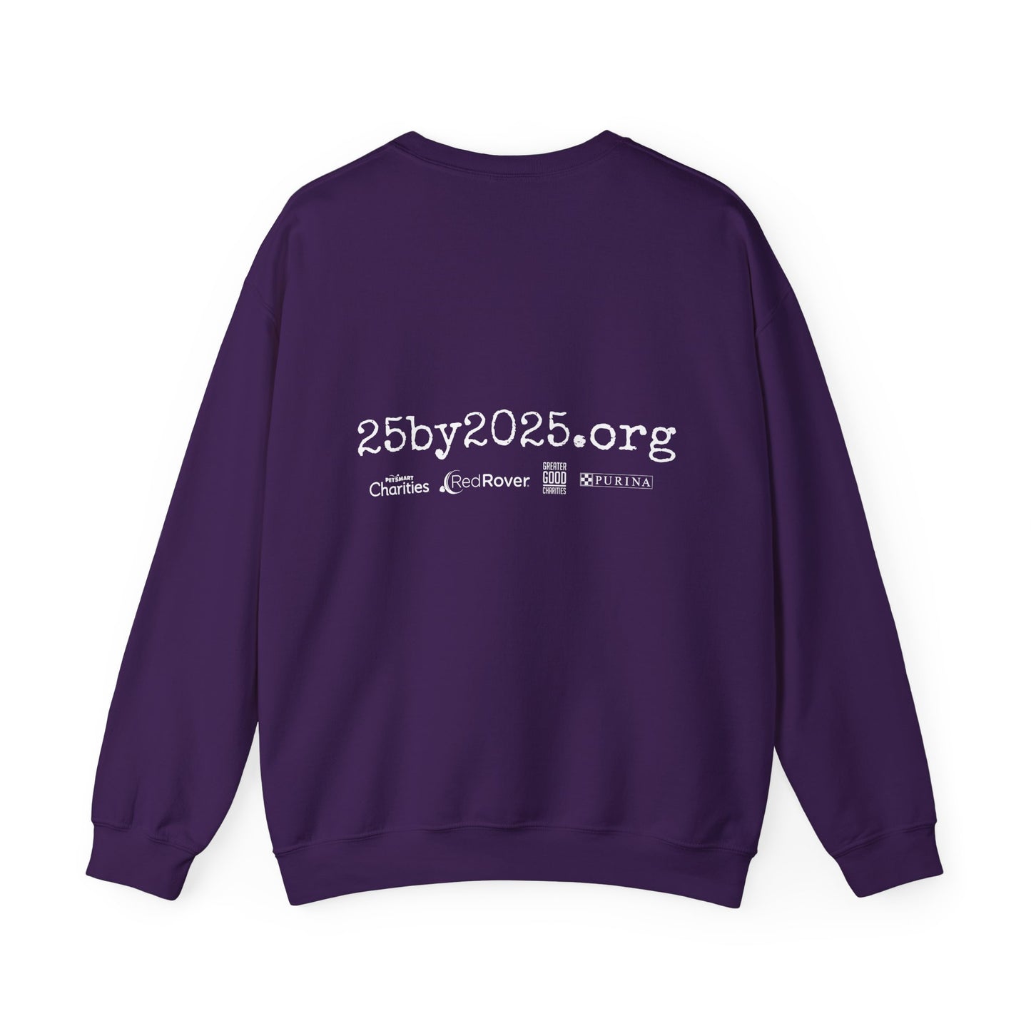 "Pets Are Family" Purple Crewneck Sweatshirt - Unisex Heavy Blend™- 25by2025.org