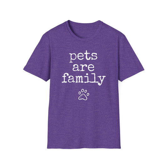 "Pets Are Family" Purple Unisex T-Shirt - 25by2025.org