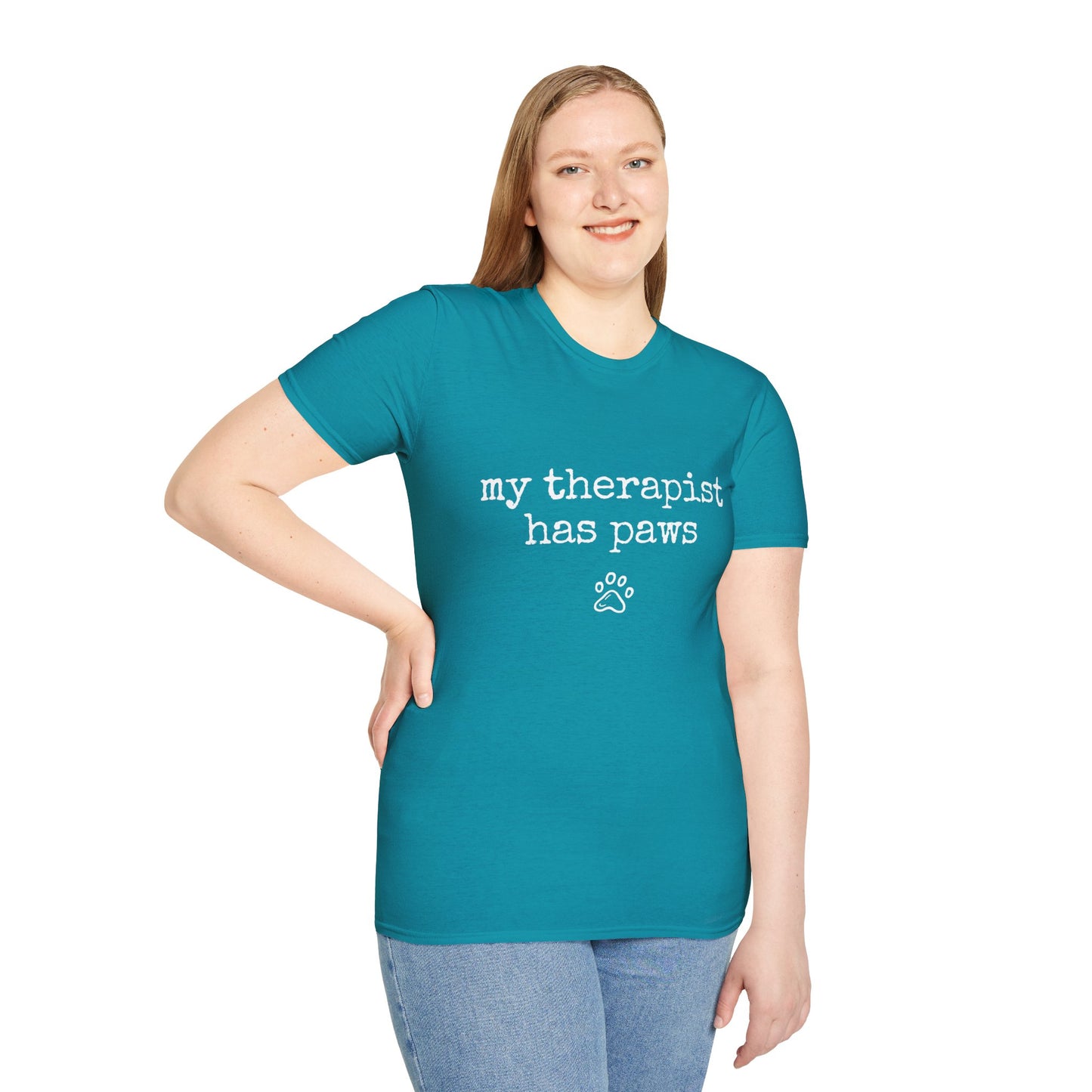 "My Therapist Has Paws" Unisex Softstyle T-Shirt
