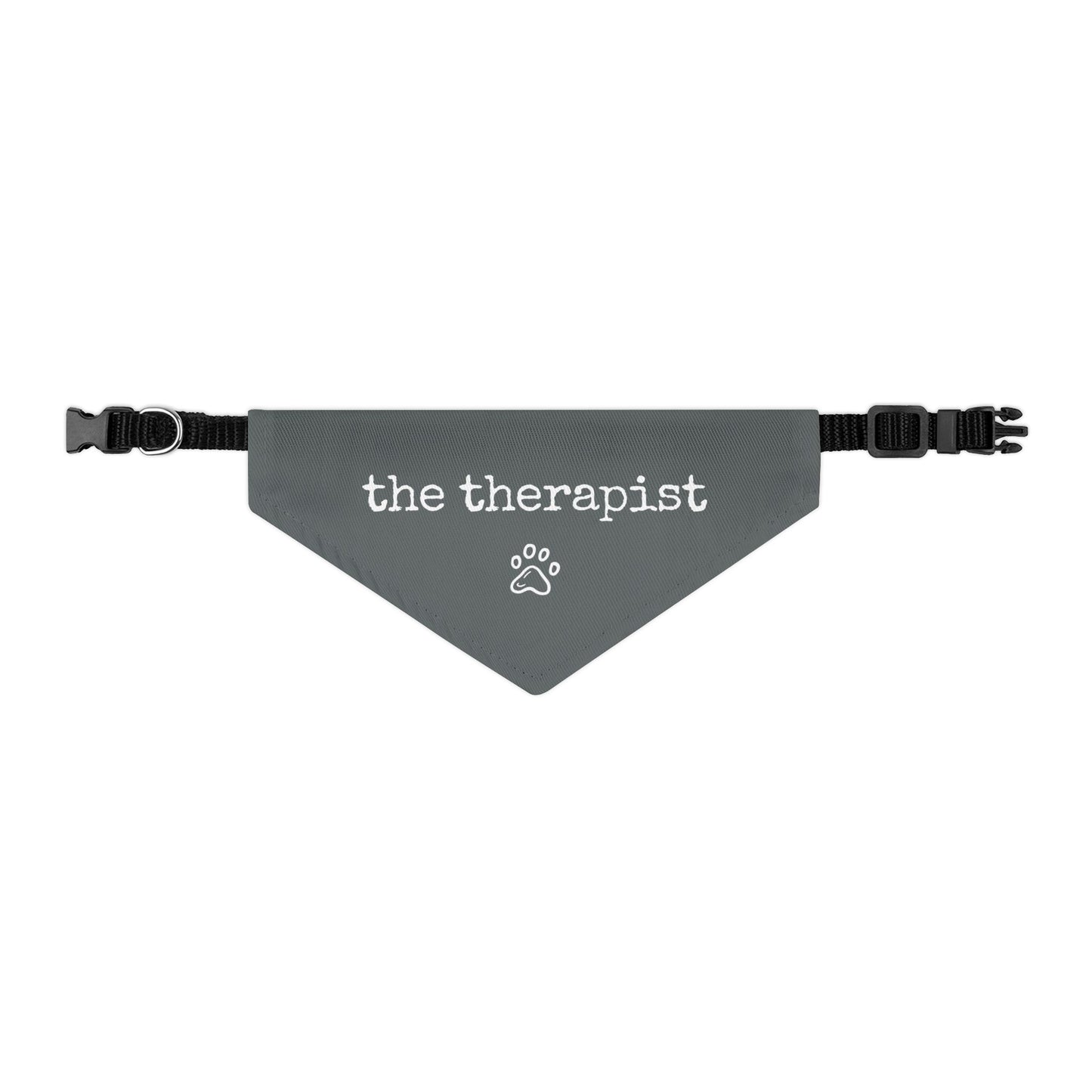 "The Therapist" Pet Bandana Collar in Charcoal Grey