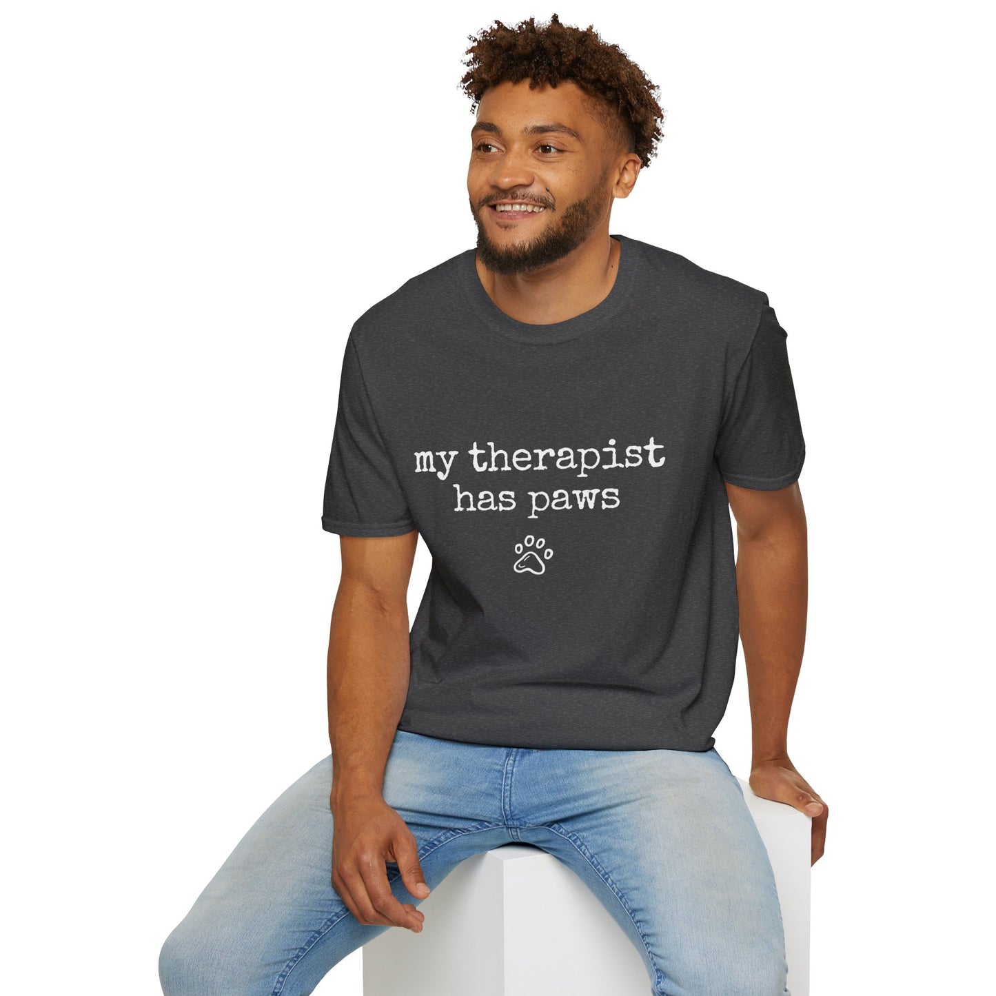 "My Therapist Has Paws" Unisex Softstyle T-Shirt