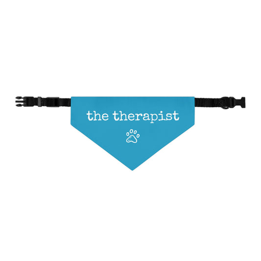 "The Therapist" Pet Bandana Collar in Turquoise