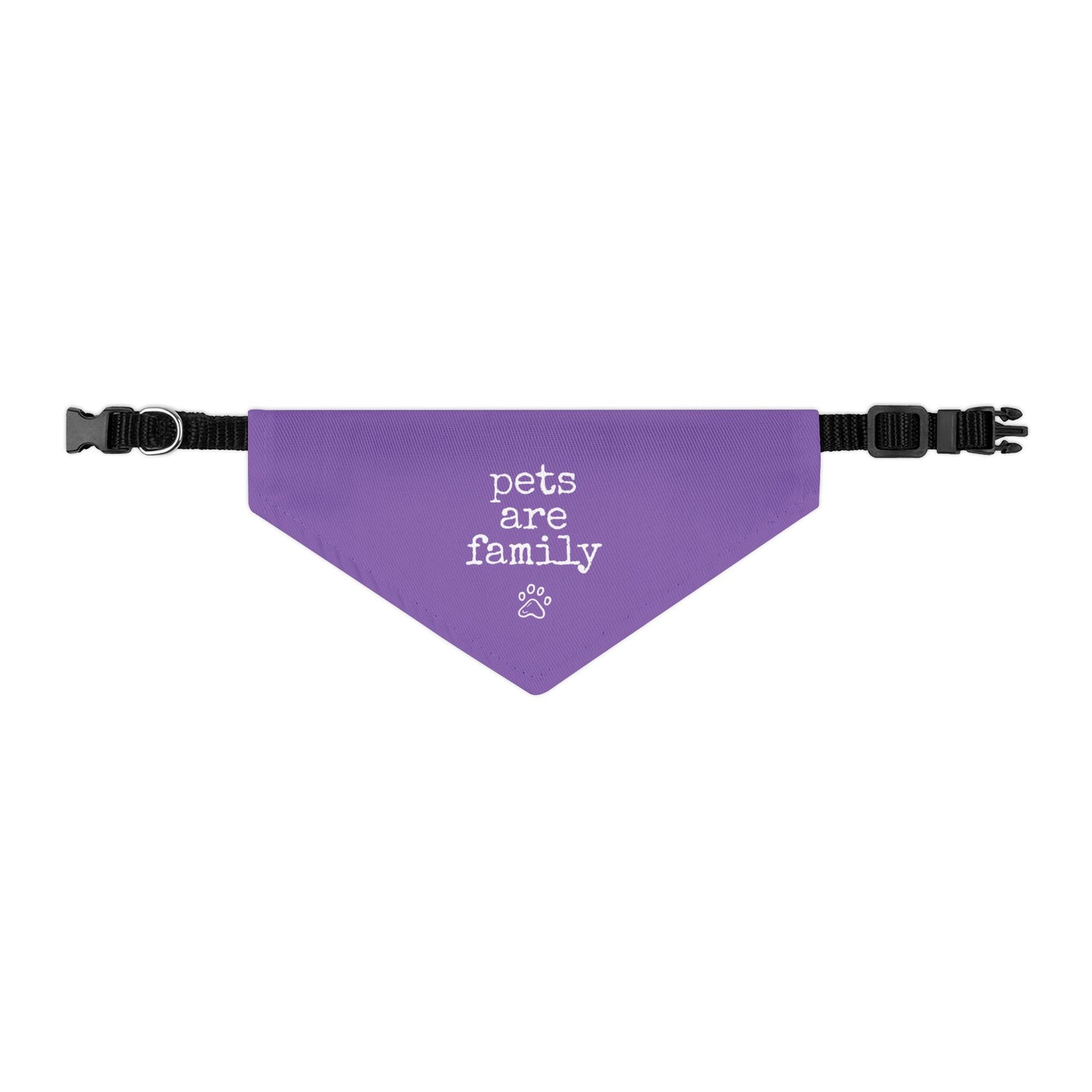 "Pets Are Family" Purple Pet Bandana Collar