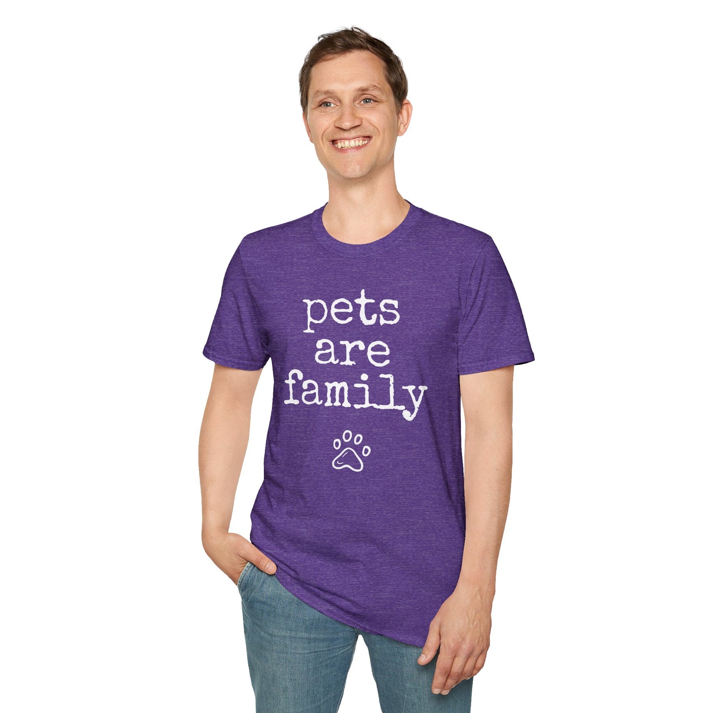 "Pets Are Family" Purple Unisex T-Shirt