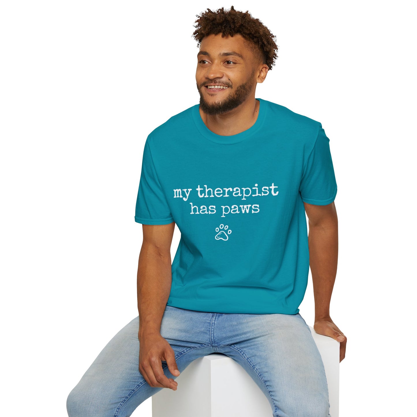 "My Therapist Has Paws" Unisex Softstyle T-Shirt
