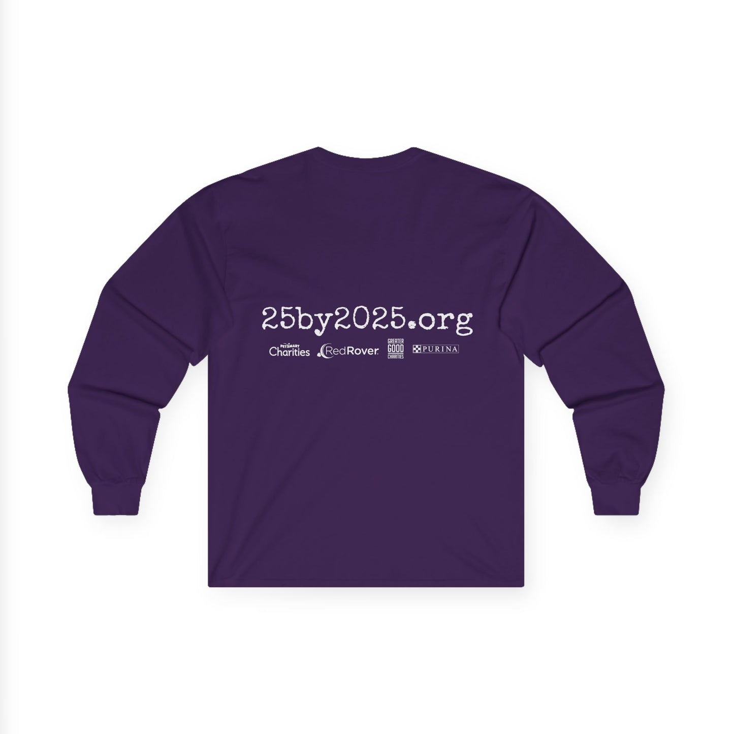 "Pets Are Family" Purple Unisex Long Sleeve Cotton Shirt - 25by2025.org