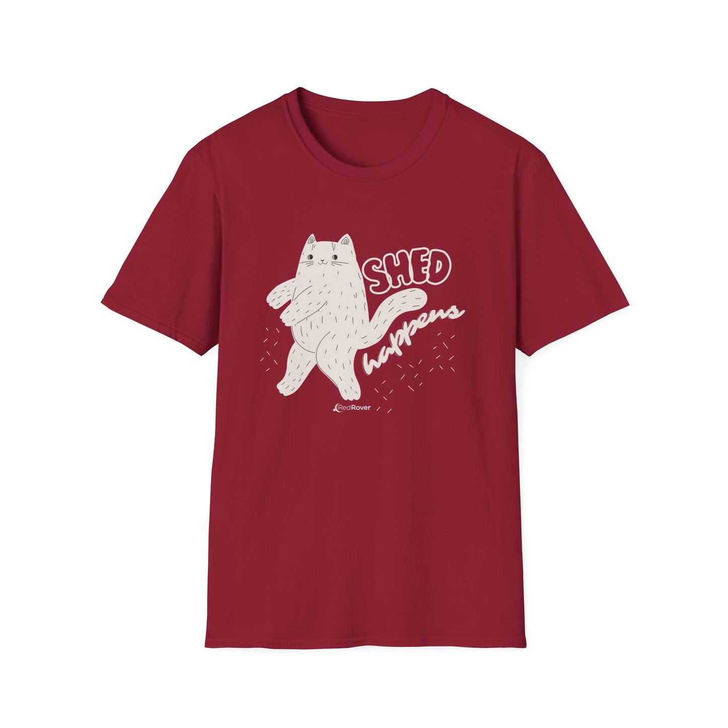 Walking Furball "Shed Happens” Dancing Cat Unisex Graphic Tee