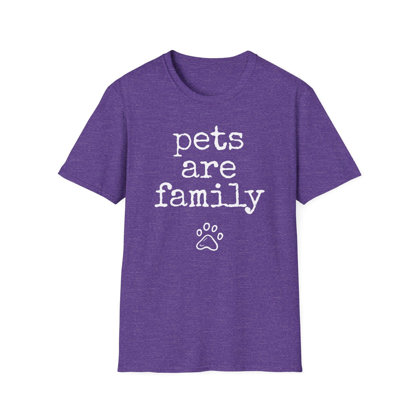 "Pets Are Family" Purple Unisex T-Shirt