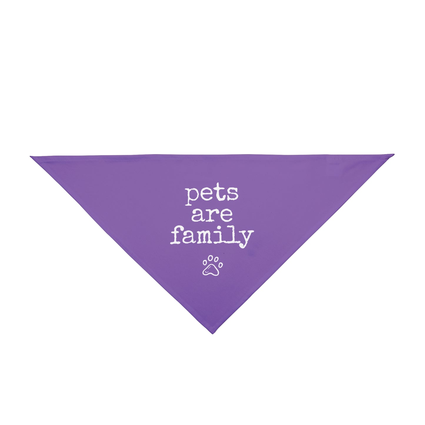 "Pets Are Family" Purple Pet Bandana