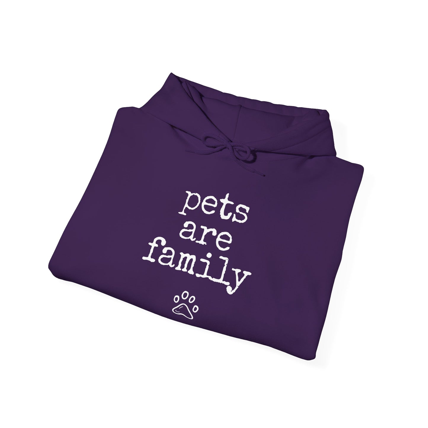 "Pets Are Family" Purple Unisex Heavy Blend™ Hooded Sweatshirt