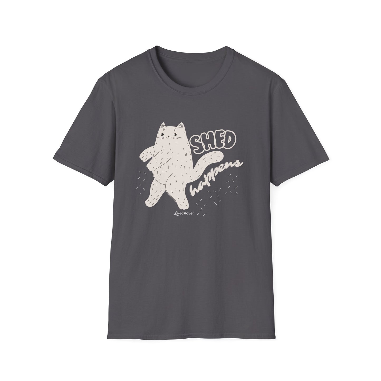 Walking Furball "Shed Happens” Dancing Cat Unisex Graphic Tee